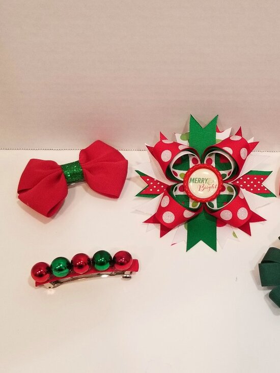 Girls' Custom Hairbows, Lot of 5 - Picture 2 of 12